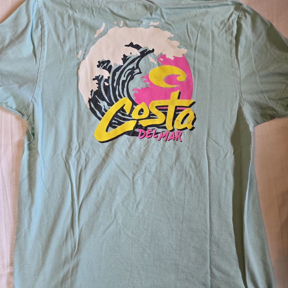 Costa Wave Graphic Tee in Light Blue